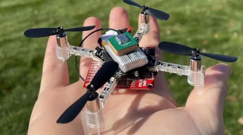 a drone sitting on a hand