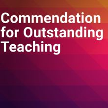 graphic that says: commendation for outstanding teaching