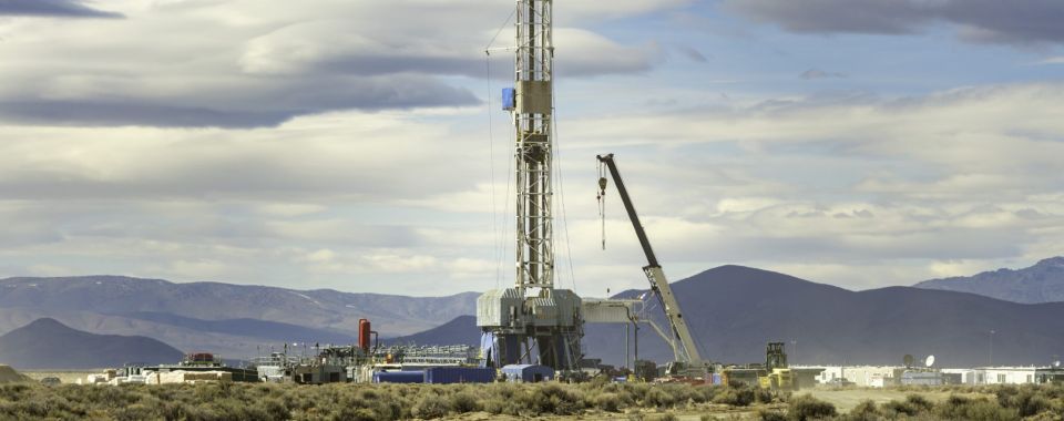 A drilling rig in Nevada