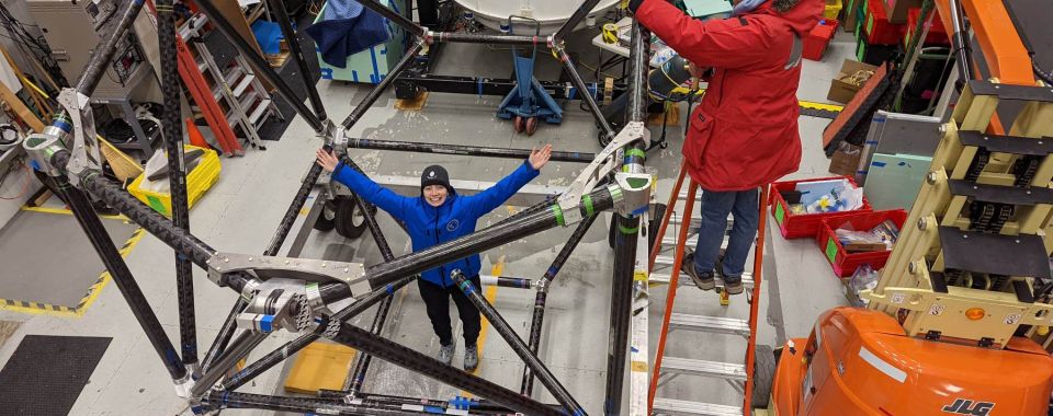 Susan Redmond in the lab in Antarctica