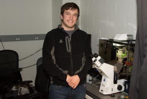 Diego Fierros smiling in lab