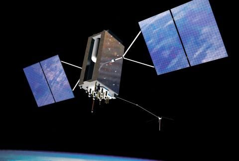 GPS-III satellite floating in space