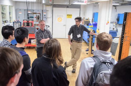 Glenn and Al speaking with students