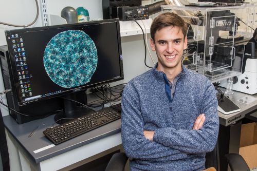 Matthew Heinrich in lab