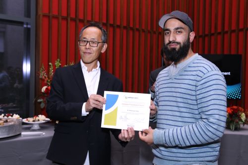 Shaharyar Wani accepting his award