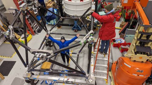 Susan Redmond in the lab in Antarctica
